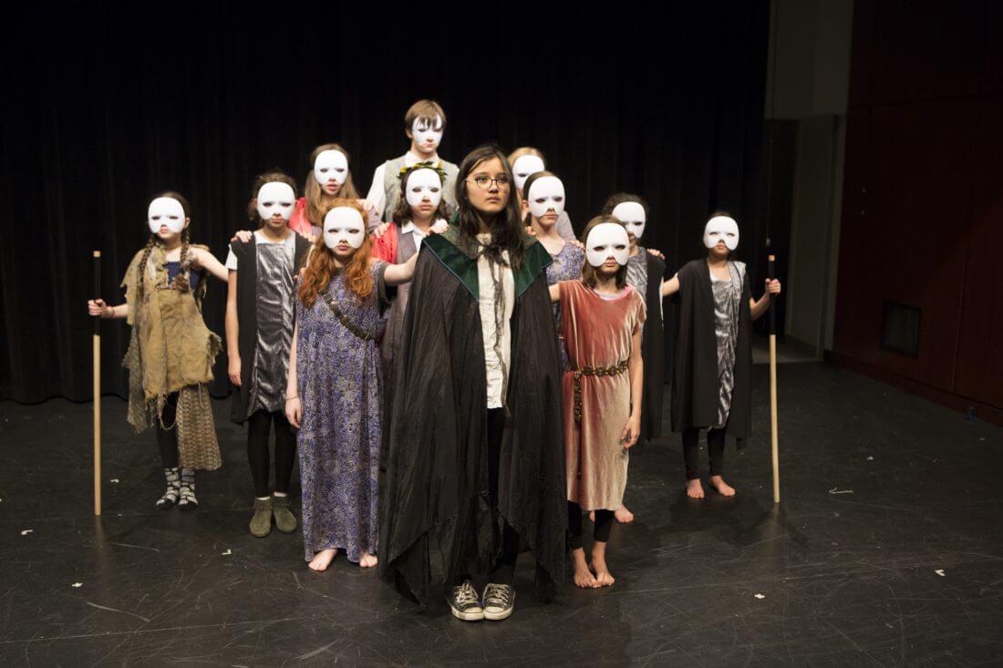 7-11 year olds perform classic works in theatre class
